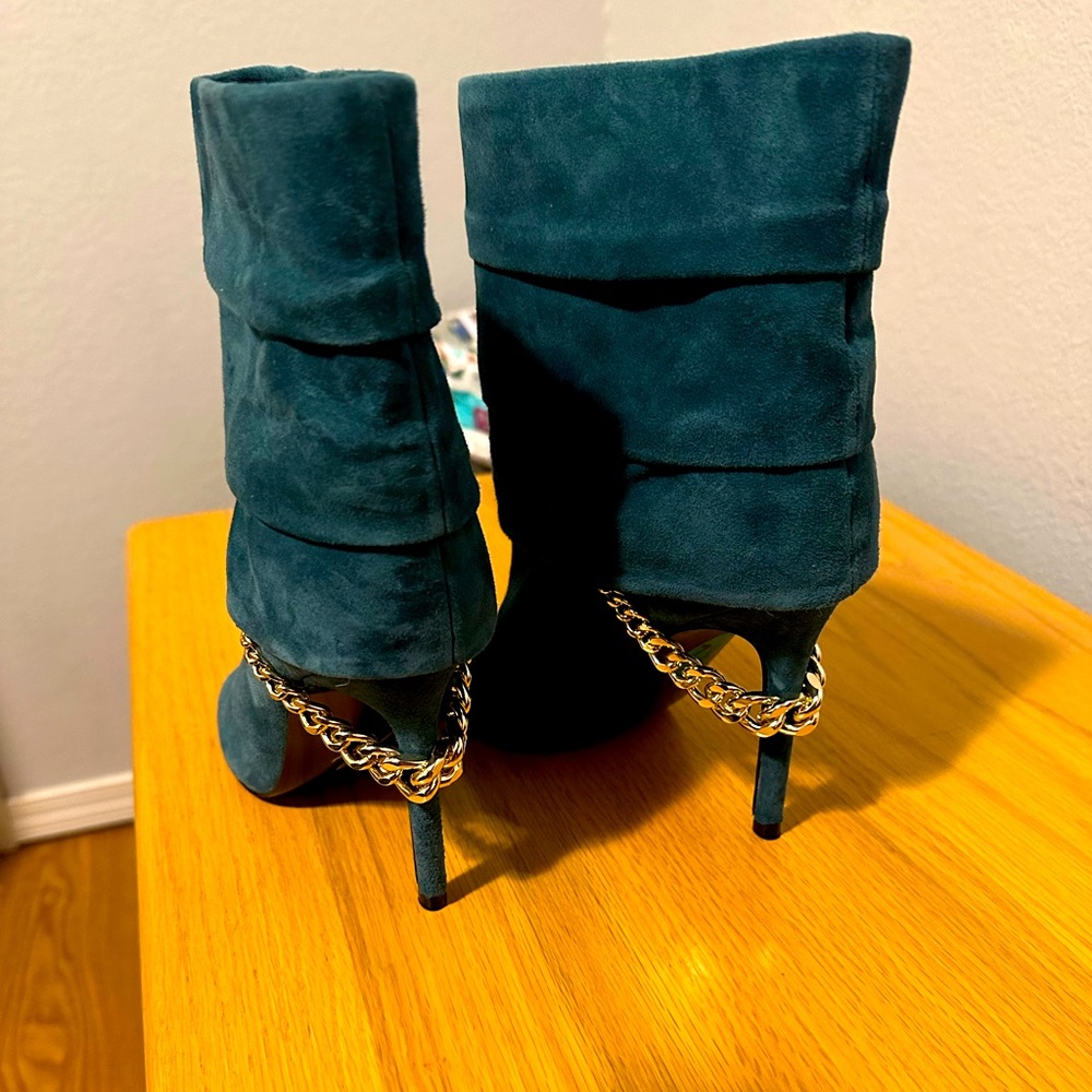 Guess Womens Adilee Leather Peep Toe Dressy Booties Shoes